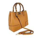 Annalisa - Borsa a Mano in Pelle con Manici in Bambù - FrasiBags